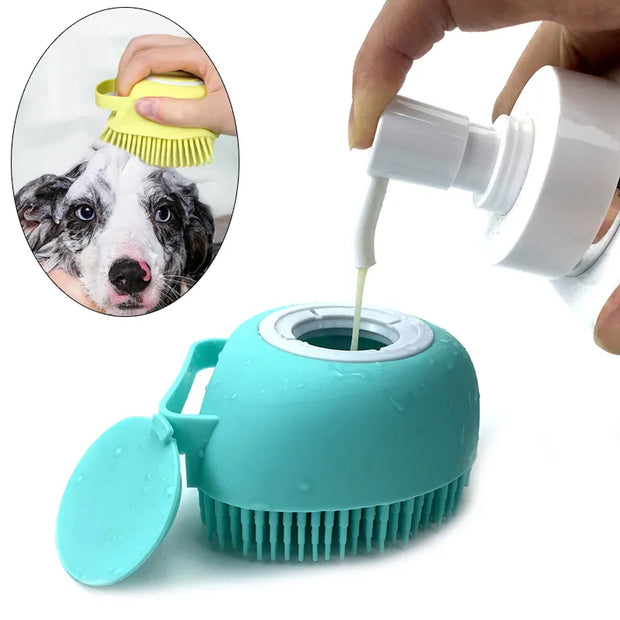 Pet Bath Brush Puppy Bath Massage Gloves