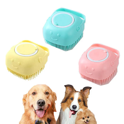 Pet Bath  Dispenser Cleaning Gloves Hair Brush